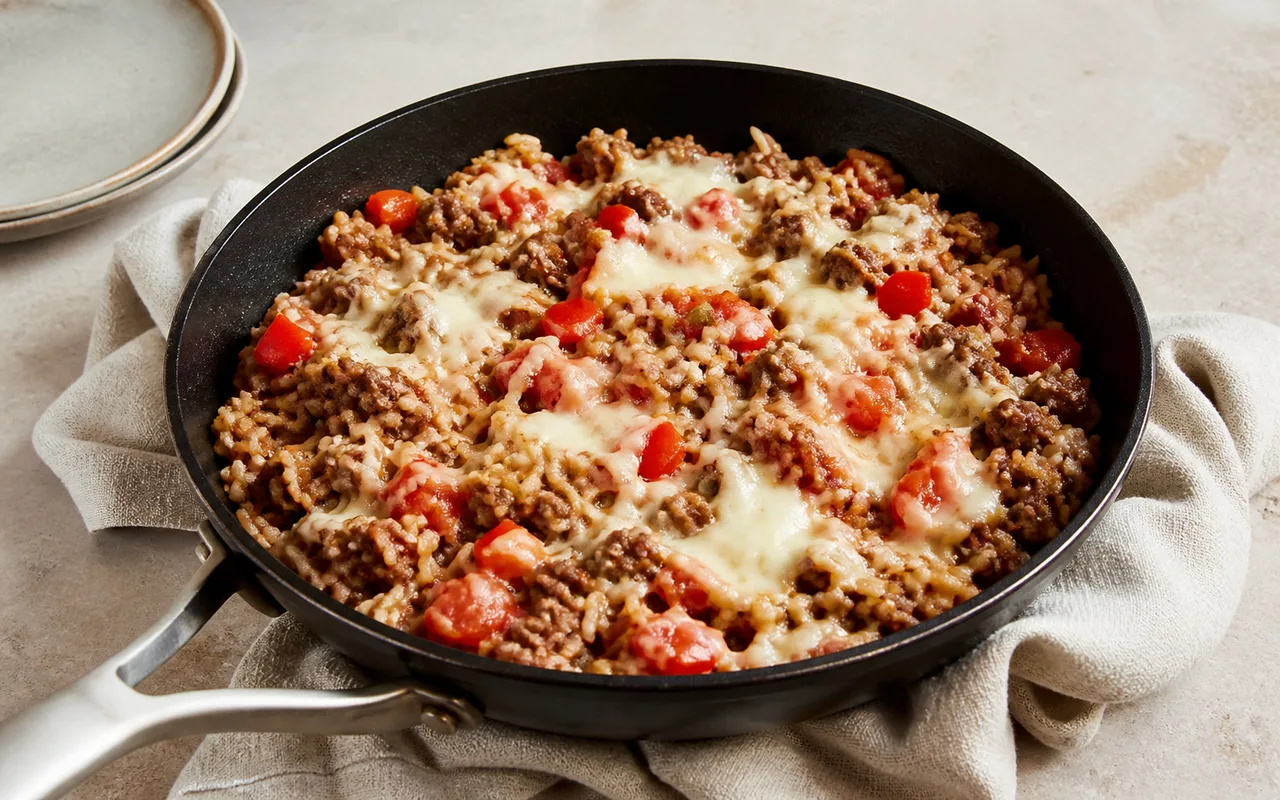 Fotografia de Arroz de carne com pimentão, estilo recheado