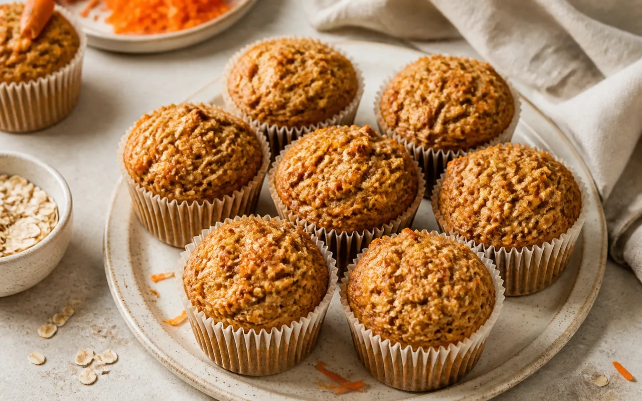 Fotografia de Muffins de cenoura e especiarias