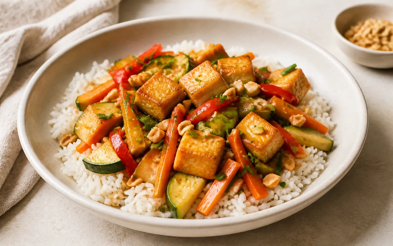 Fotografia de Refogado de tofu com gengibre