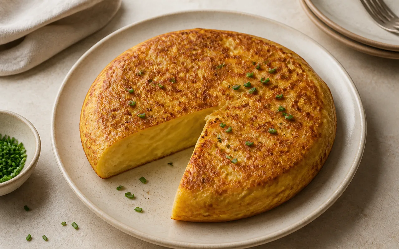 Fotografia de Tortilha de batata com cebolinha